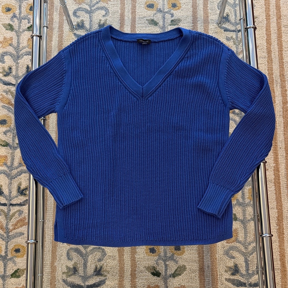 Talbots Vibrant Blue Ribbed Sweater new